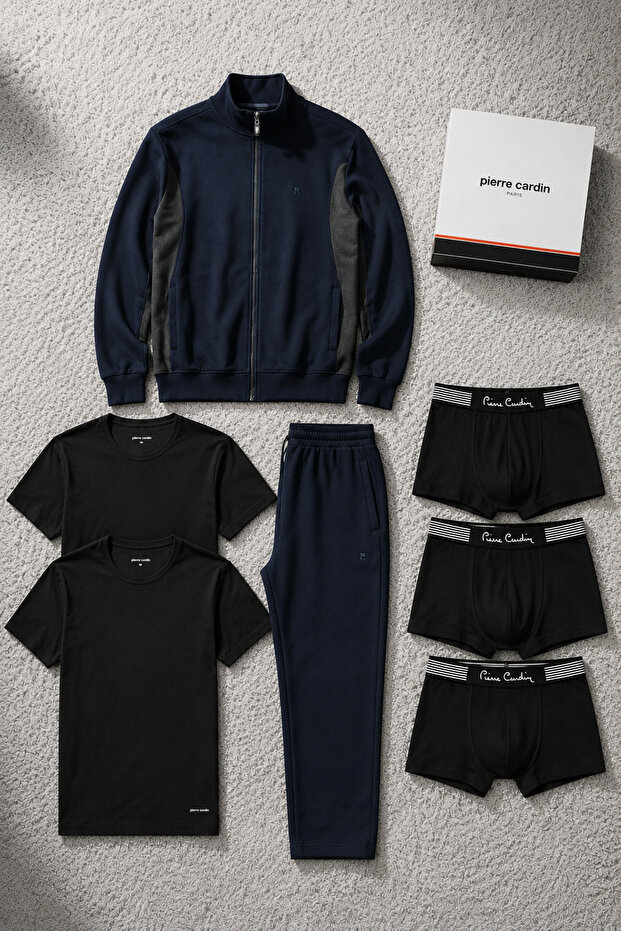 Men's Dowry Set Navy Blue Licensed Boxed 6-Piece Tracksuit Groom Set