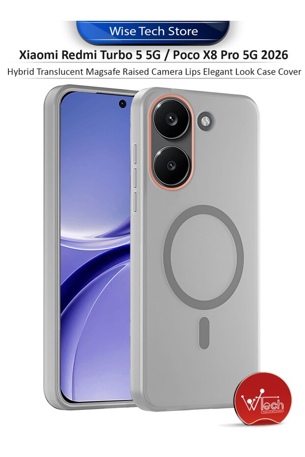 Xiaomi Redmi Turbo 5 5G / Poco X8 Pro 5G 2026 Hybrid Translucent Magsafe with Magnetic Charging Raised Camera Lips Case Cover