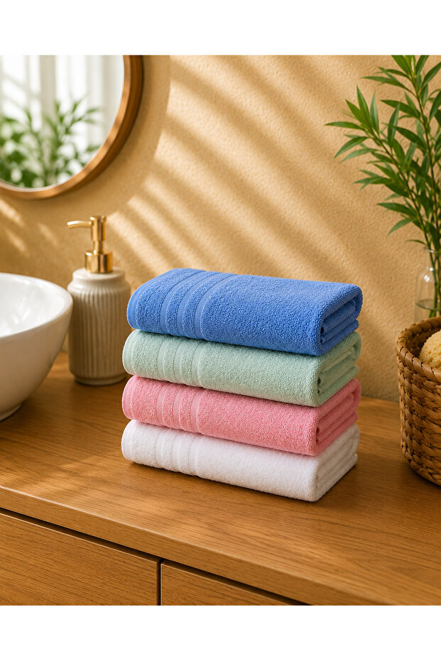 Aria Bamboo 4-Piece Hand and Face Towel Set 50X90 cm Soft Textured