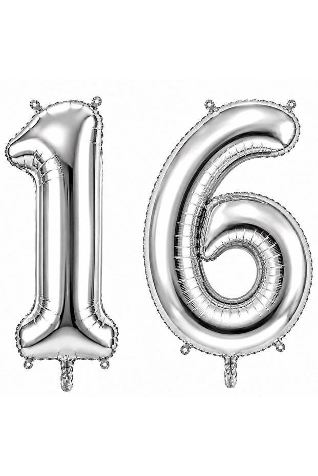 16 بالون فويلي فضي اللون (36 سم)