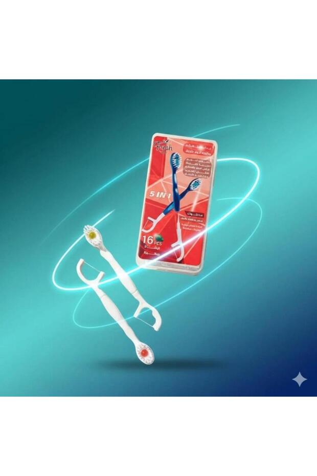 فريش فرشاة أسنان مع معجون أسنان استعمال مرة واحدة 5في1 نكهات متنوعة 16 قطعة