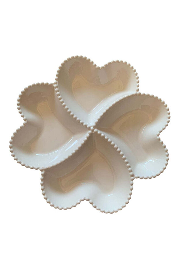 Platou ceramic compartimentat, alb - 1