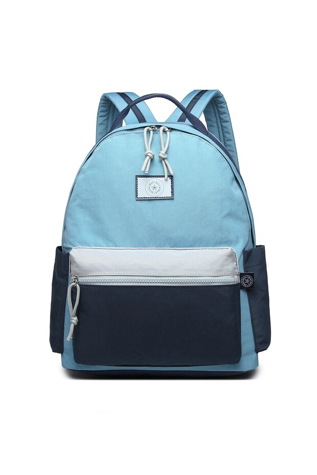 Smartbags Large Size Unisex Backpack 2022-3181 Ice Blue A.Gray Lacquered