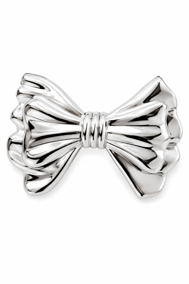 Women's White Color Metal Bow Hair Clip - Luxury Accessory