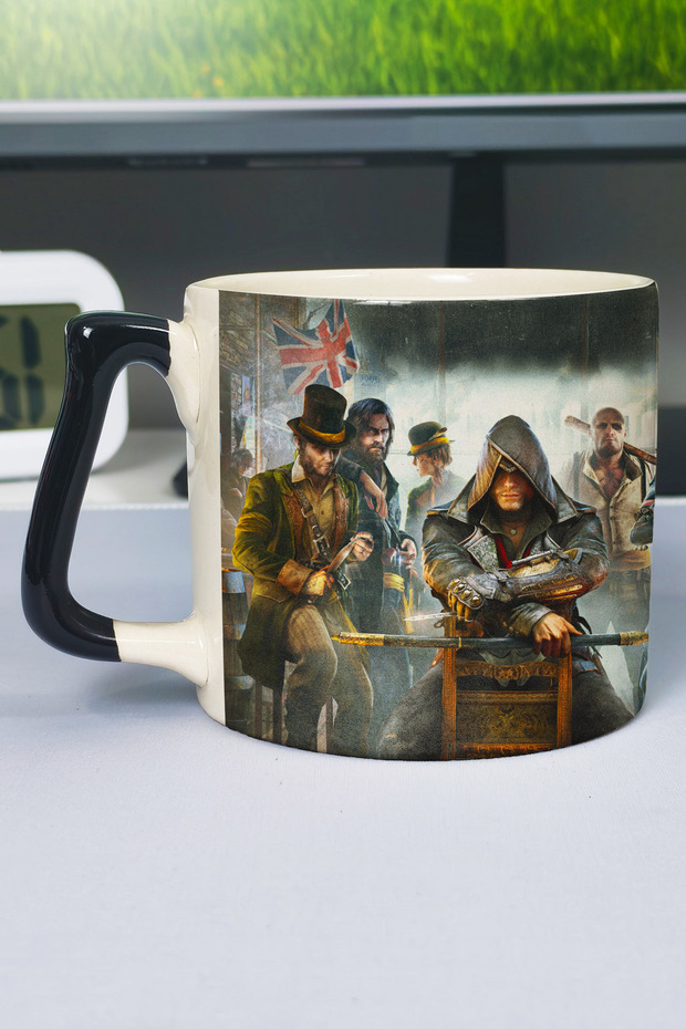 Assasin's Creed Printed Ceramic Luxury Mug (1 Piece) Special Black Handle Wave Handle V3D