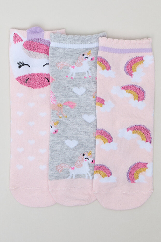 3 أزواج من الجوارب المزخرفة ذات الطول العادي - 1