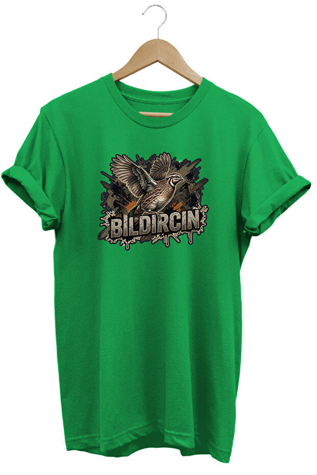 Quail Graphic Printed Crew Neck Cotton Hunter Nature T-Shirt