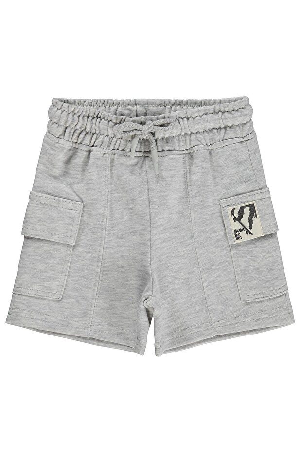 Basic Cargo Pocket Capri for 2-5 Years - Gray