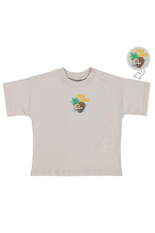 Coco Labs Printed 6-18 Months T-Shirt - Beige