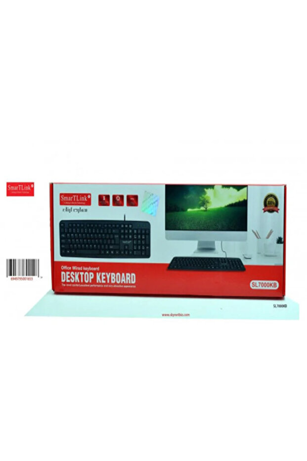 مجموعة لوحة مفاتيح وفأرة سلكية سمارت لينك SL729KBC بمنفذ USB كامل الحجم للمكتب، سهلة الاستخدام باللون الأسود مع تصميم مريح للكتابة
