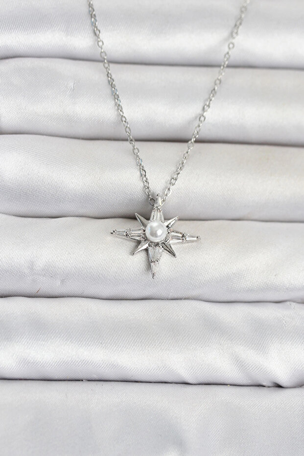 316L Steel Chain Silver Color Polar Star Model Women's Necklace