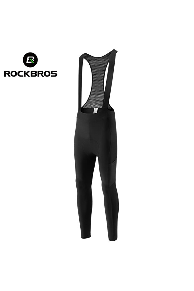 ROCKBROS Asian L (EUR M) RK1011B ROCKBROS Keep Warm Bicycle Bib Pants Winter Fall Fleece Shockproof