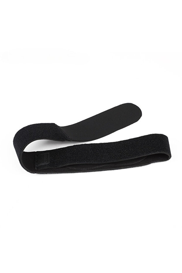 Black Motion Silicone Patellar Knee Support Belt with Adjustable Pressure and U-shaped Ring