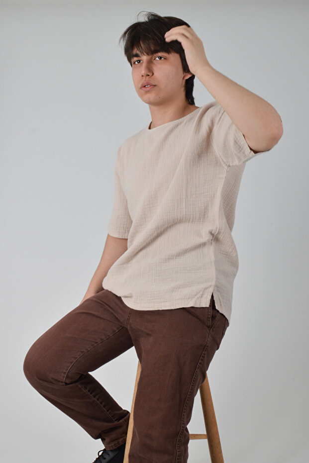 Muslin Oversize T-Shirt 100% Cotton Relaxed Fit