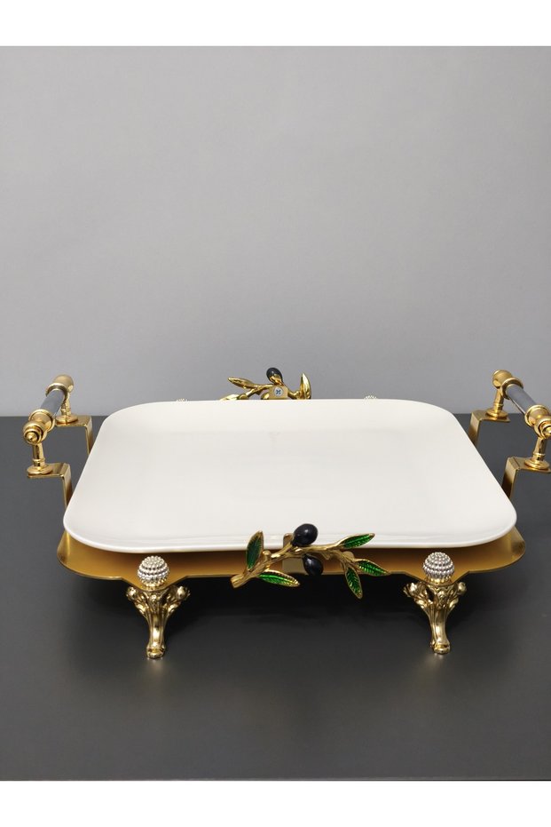 Kare Porcelain Presentation Plate with Foot Detail & Accessories & Special Laser