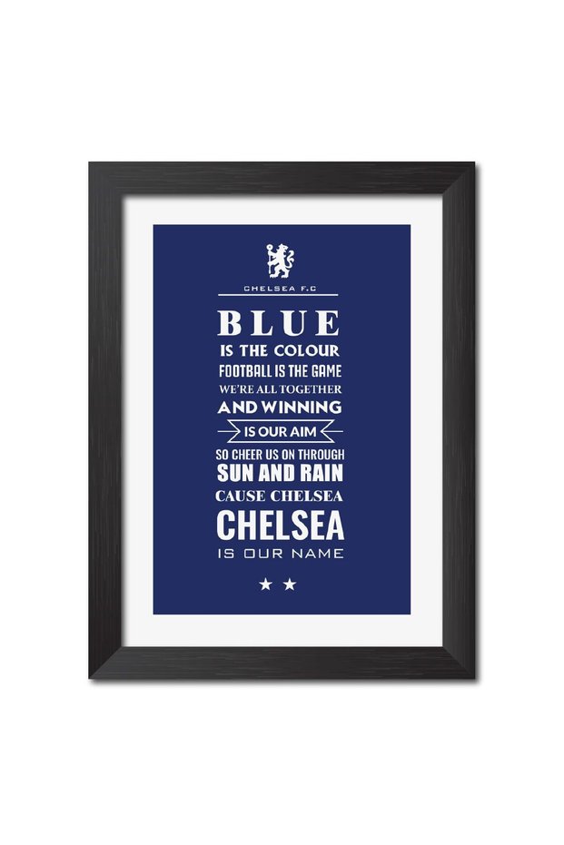 Alayra Chelsea Football Club Song Blue Is The Colour Poster Framed Painting with Black Frame (9
