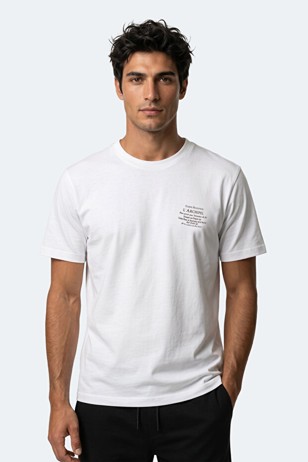 Zahir Men's Cotton White T-Shirt