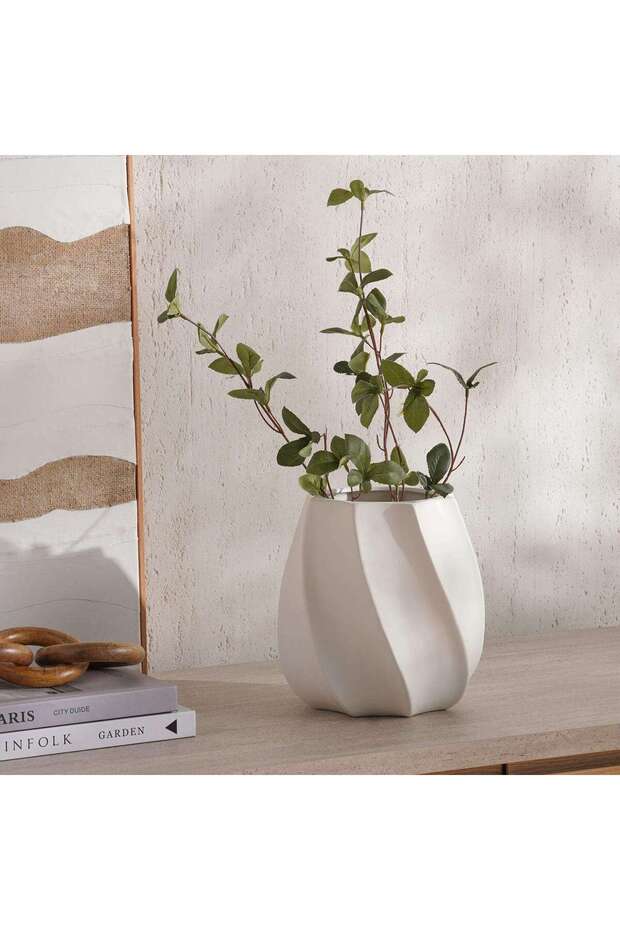 Vienna Ceramic Vase 20x20x20.7cm - White