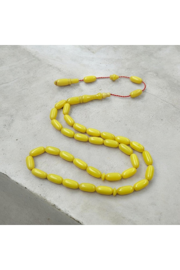 Special Dough Lemon Yellow Capsule Cut Squeeze Amber Prayer Beads (Has Color Retention Property)