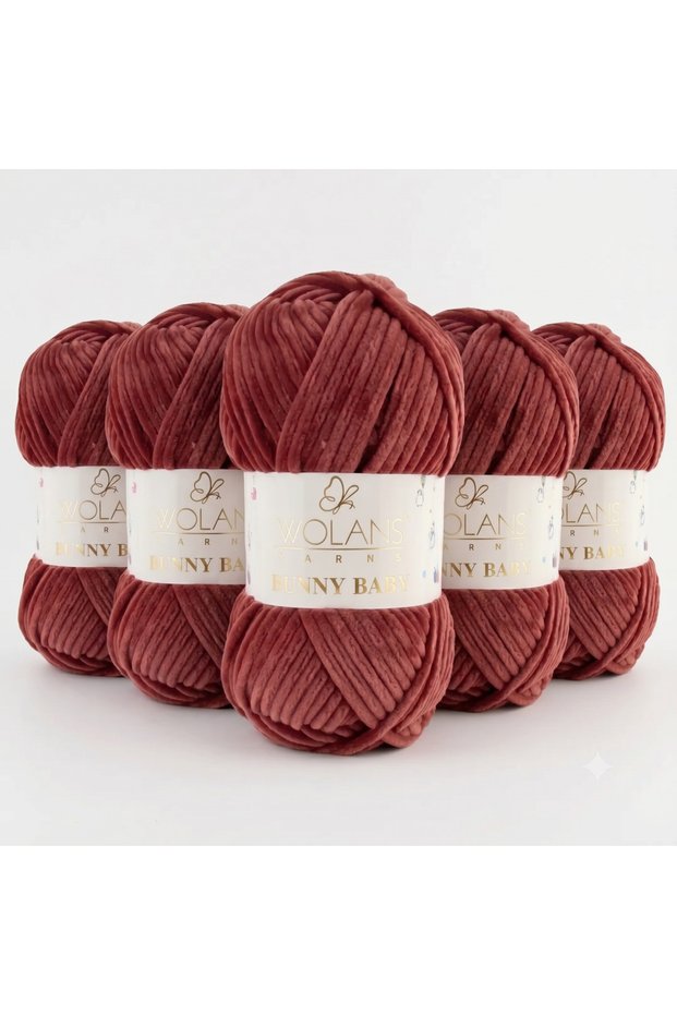 Bunny Baby 73 Soft Cinnamon Velvet Knitting Yarn Chenille Yarn Shawl, Blanket, Baby 100g