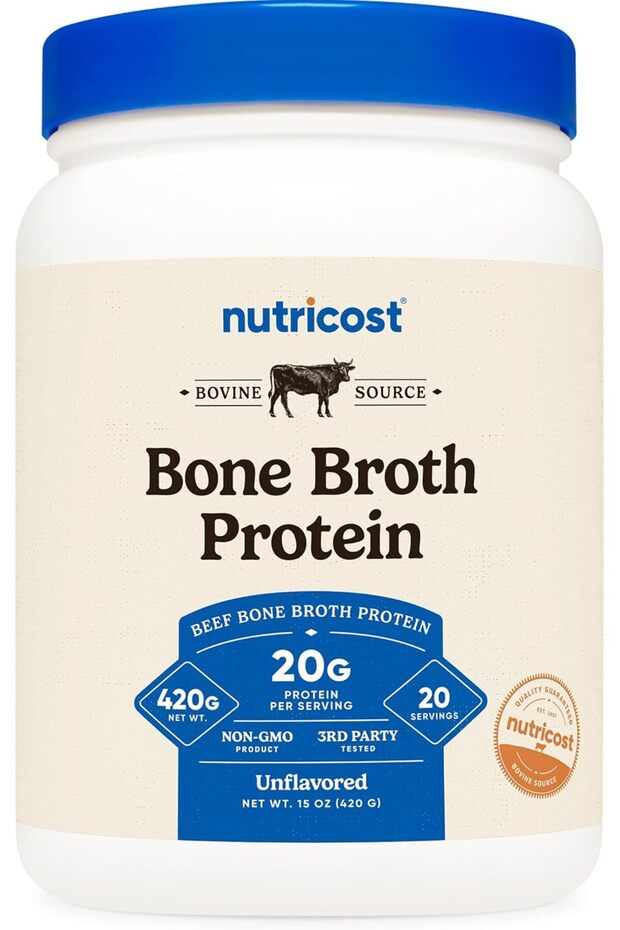 Beef Bone Broth Protein Powder Unflavored (20 Servings) - Gluten-Free, GMO-Free