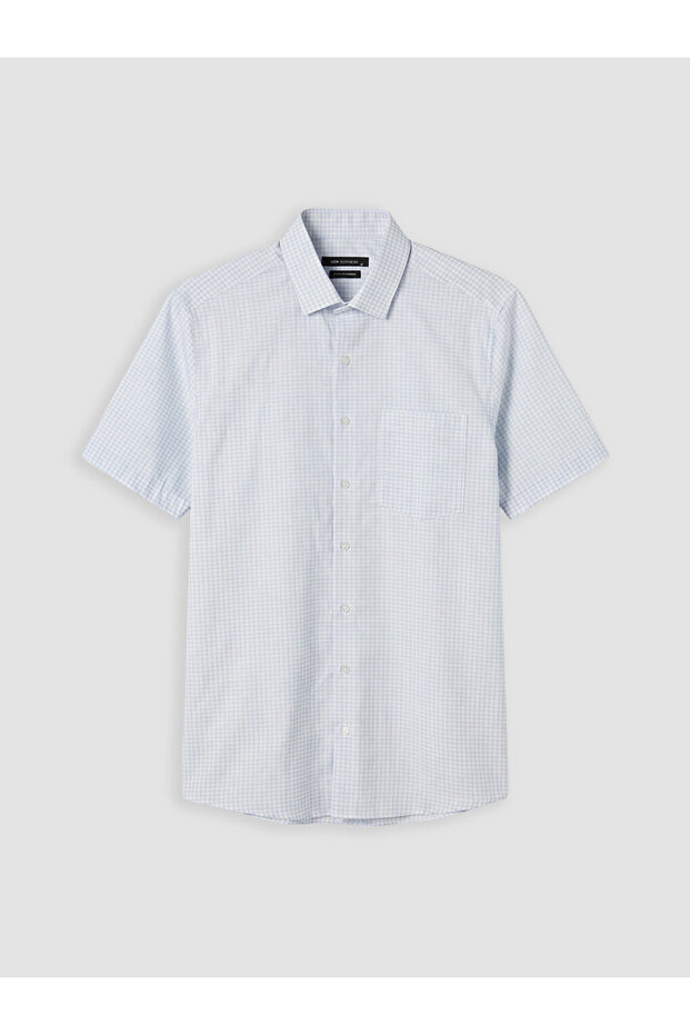 Esvab • Modern & Distinctive Standard Fit Checkered Embroidered Men's Shirt