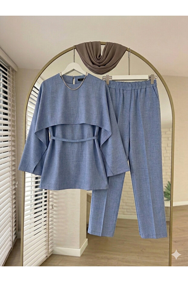 Double Suit with Cape Details