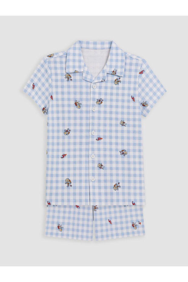 Esvab • Modern & Distinctive Roba Collar Boys' Shorts Pajama Set