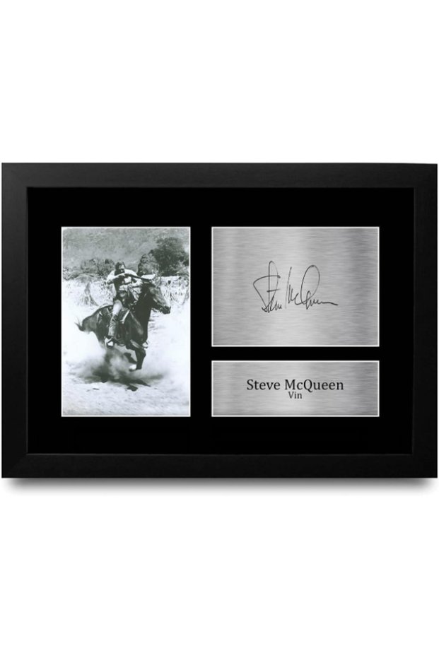 FR A4 Steve McQueen The Magnificent Seven Gifts Printed Signed Autograph Picture for Movie Memorabilia Fans - A4 Framed