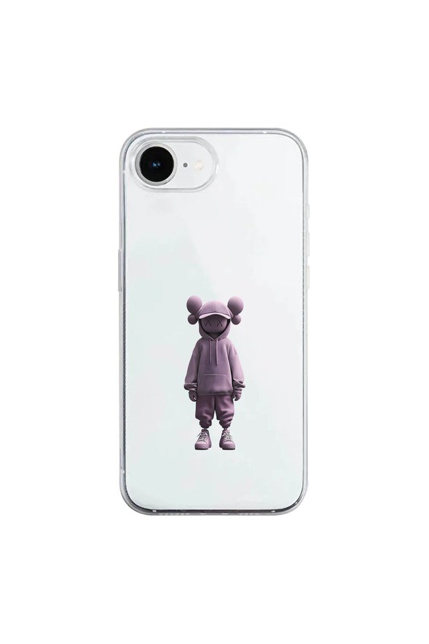 iPhone 16E Compatible No Face 4 Design Transparent Case