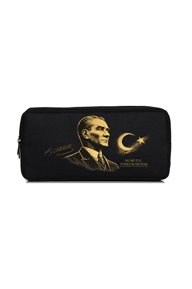 Ataturk Gold Signature Double Compartment Pen Holder