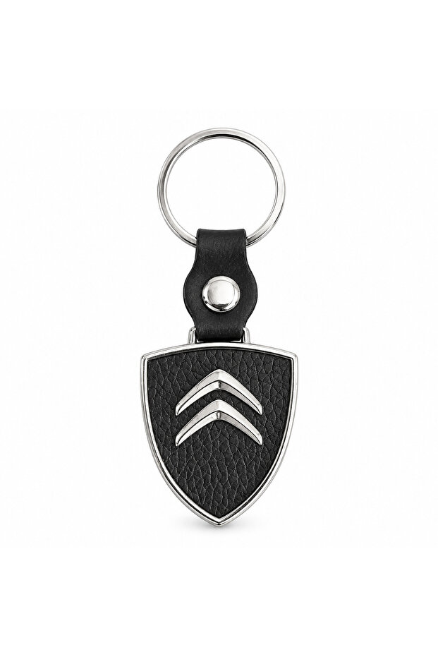 Metal Leather Auto Keychain with Citroen Logo, 9cm X 3.5cm Size, Stylish Gift Car Accessory