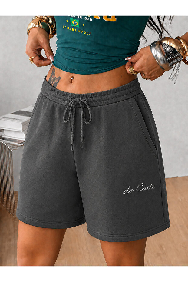 Signed Printed Summer Comfortable Fit Casual Women's Smoked Shorts/Bermuda