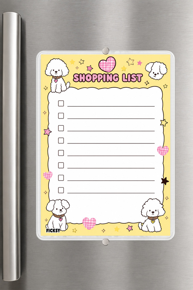Shopping List - A5 - Magnetic - Pvc - Refrigerator Note Holder & Desktop - Summer Erase - Planner