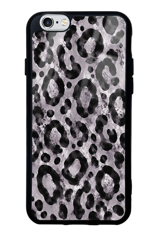 iPhone 6S Gray Leopard Design Glossy Phone Case