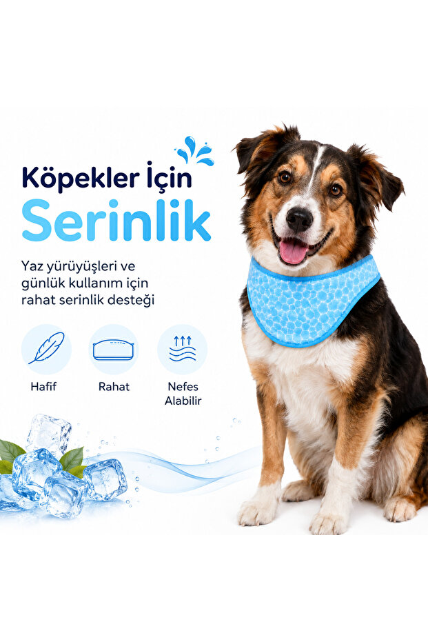 Coolpati Ice Pattern Cooling Scarf for Cats and Dogs - Water-Activated Summer Cooling Neck Bandana