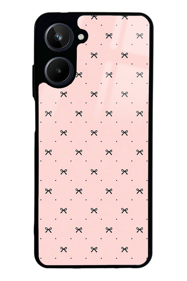 Realme 10 Glossy Phone Case with Cream Coquette Pattern Design