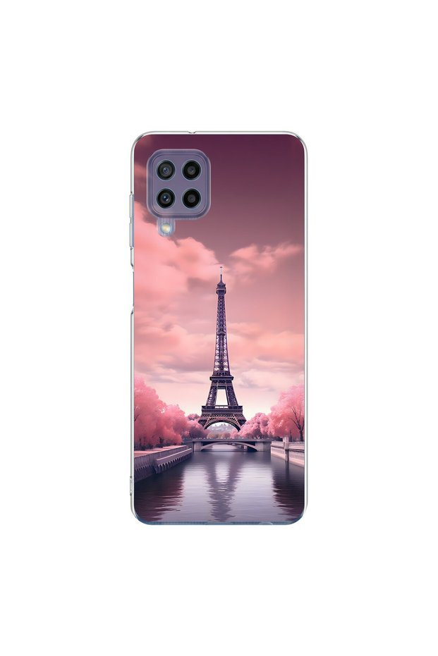 Samsung Galaxy M22 Compatible Paris 3 Design Transparent Case