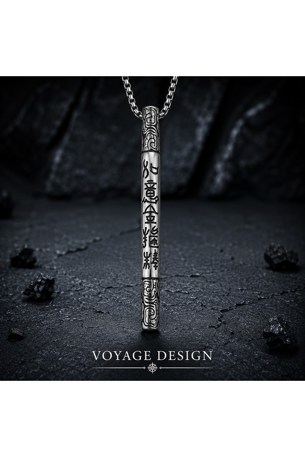 Stainless Steel Chinese Feng Shui Inspired Luck and Abundance Pendant