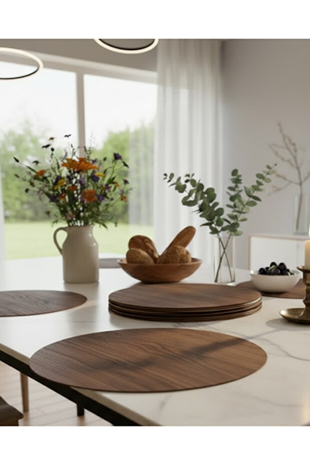 Set of 12 Mdf Round Plates - 30 cm Diameter Decorative Placemats and Presentation Plates