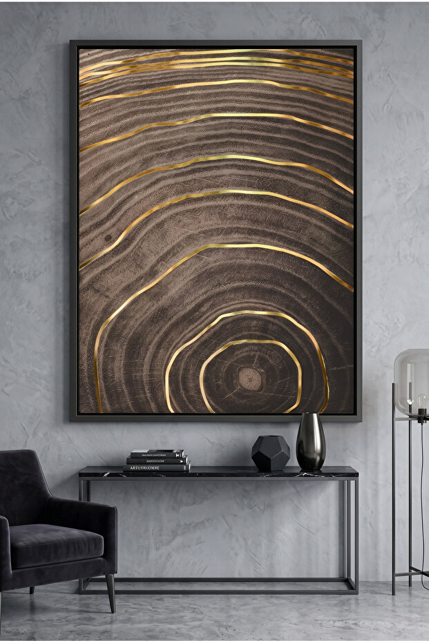 Gold Tree Abstract Wall Art | Framed Canvas Print with Gold Foil Embossed | Luxury Modern Decor for Living Room, Bedroom, Office & Gift