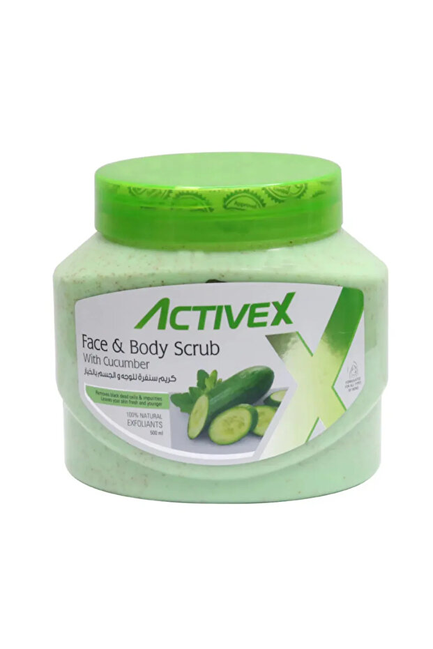Face And Body Scrub With Cucumber 100% Natural Exfoliants- 500ml