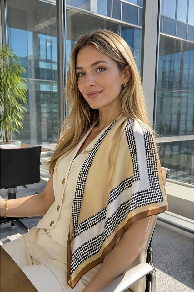 S-Flr15 Patterned Women's Scarf 70X70 cm
