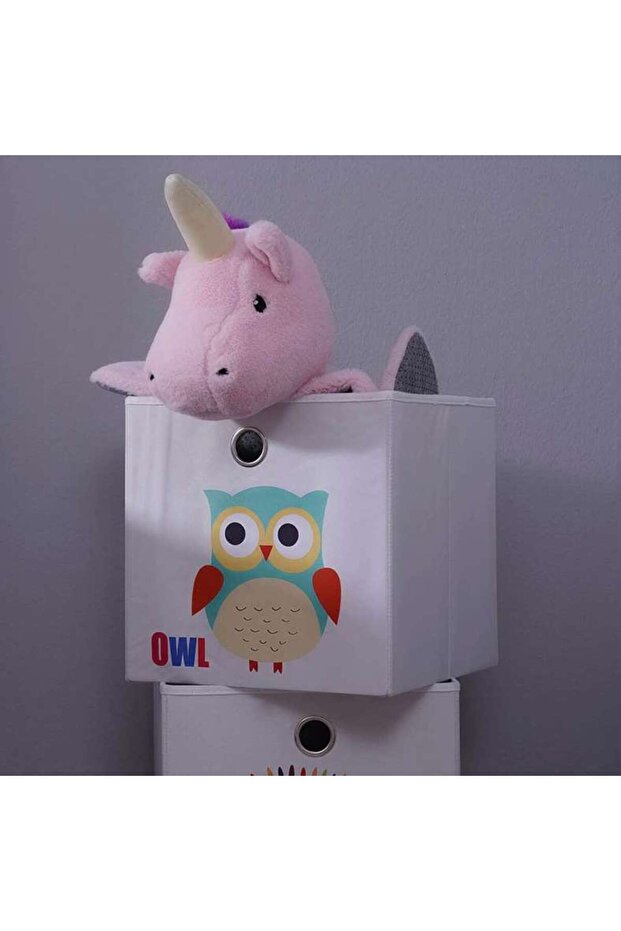 Owl Storage Box 33x33x33 Cm - Beige