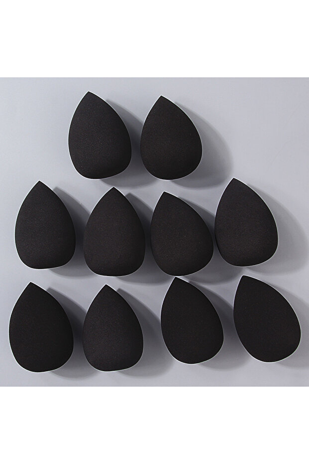 black 10PCS Black Beauty Eggs, Dry and Wet Dual-Purpose Sponge Eggs, Makeup Powder Puffs, Foundation