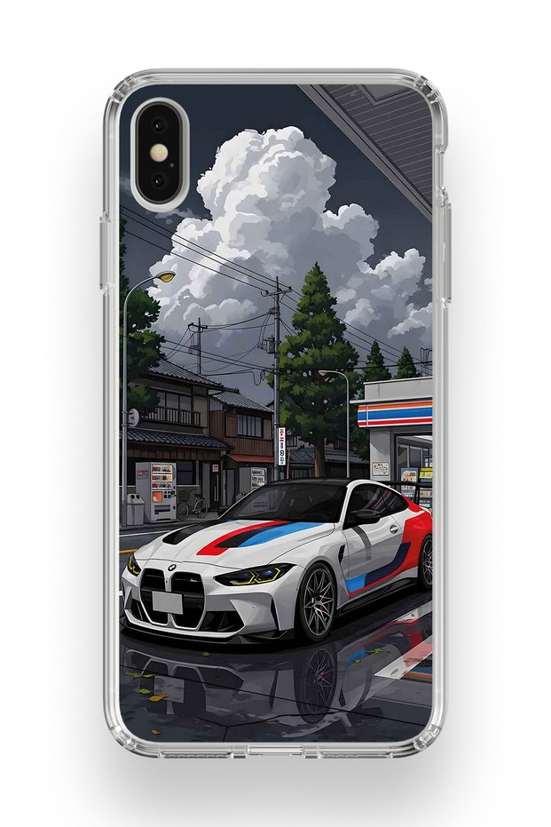 iPhone XS Max Compatible Bmw Patterned Transparent Phone Case