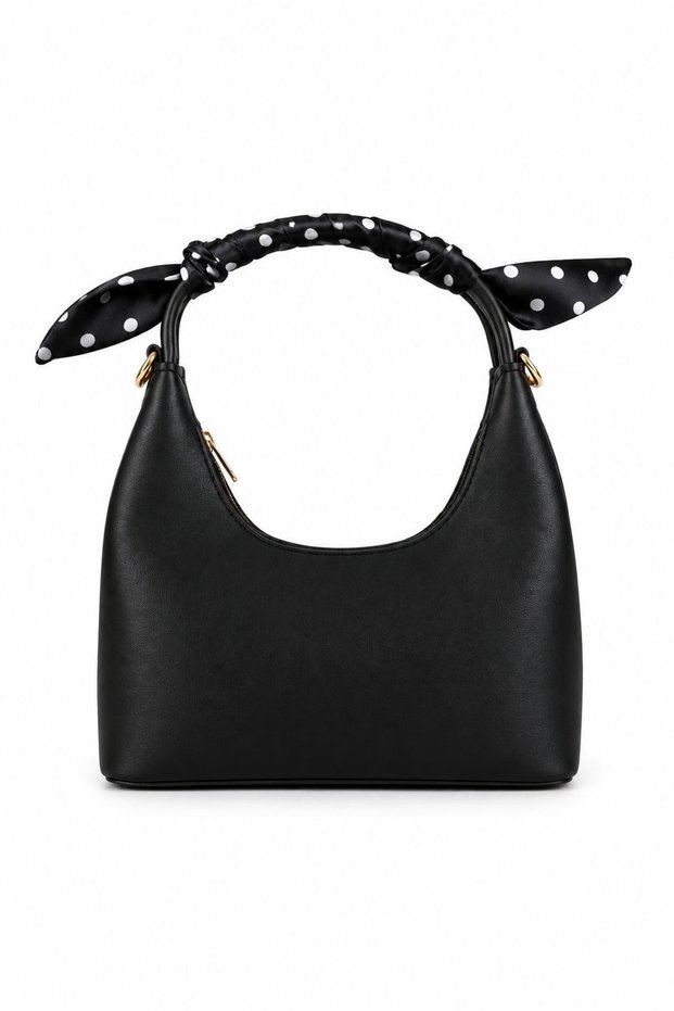 Women's Baguette Bag with Scarf Detail and Crossbody Strap
