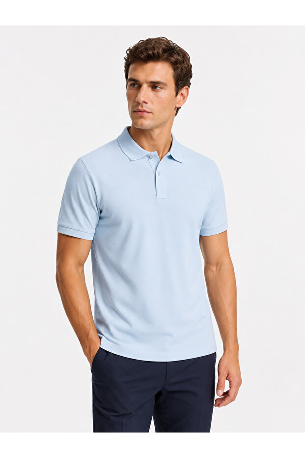 Men's Regular Fit Polo Neck Basic T-Shirt