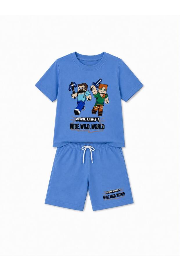 Boy's Game Character Printed Shorts Set Summer Two-Piece Set