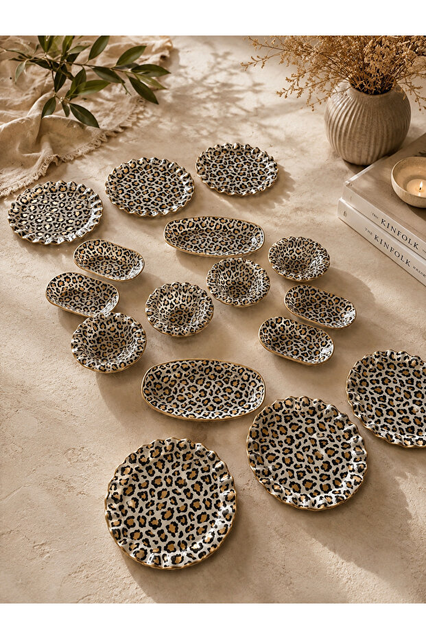 All Leopard Patterned 16-Piece Breakfast Set - 2